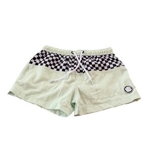 Binky Bro Boys Mint Green Checkered Swim Trunks Board Shorts Size 6-7 Years‎